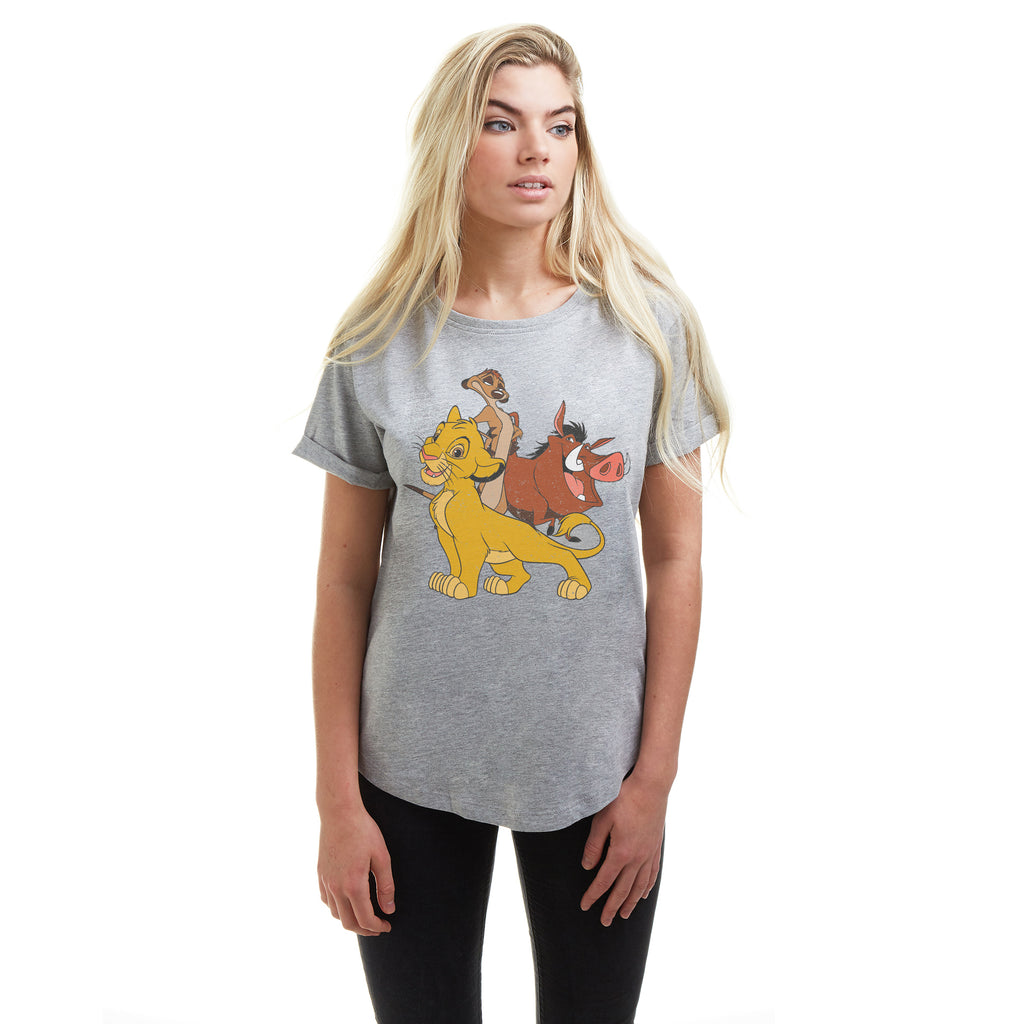 Disney Ladies - Simba & Friends - T-shirt - Grey Heather