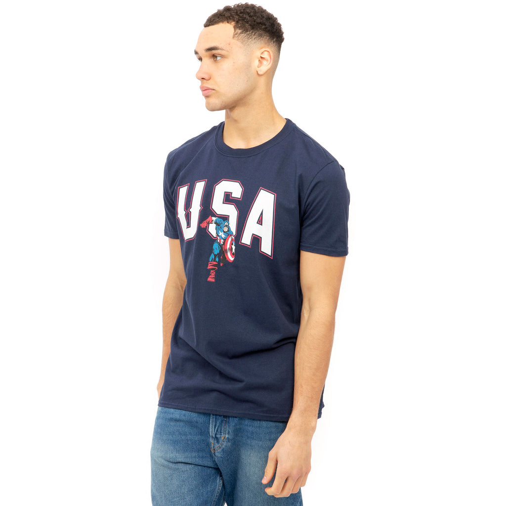 Marvel Mens - USA - T-shirt - Navy