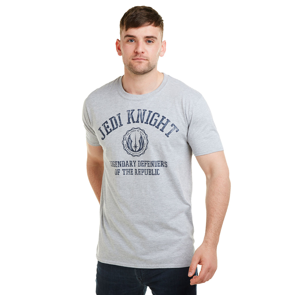 Star Wars Mens - Jedi Knight Collegiate - T-Shirt - Grey Marl