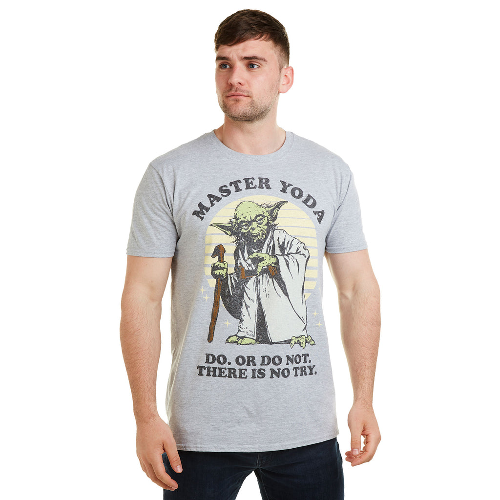 Star Wars Mens - Master Yoda - T-Shirt - Grey Marl