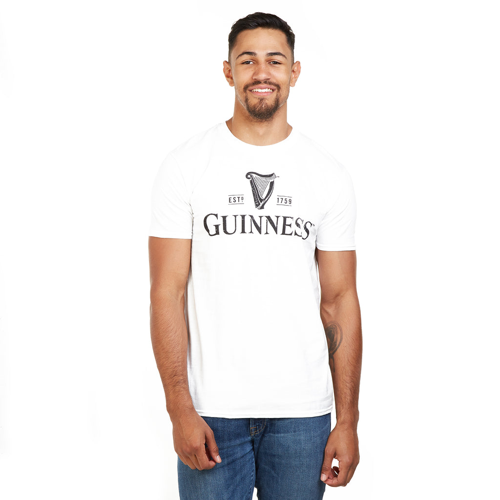 Guinness Mens - Mono Logo - T-Shirt - White