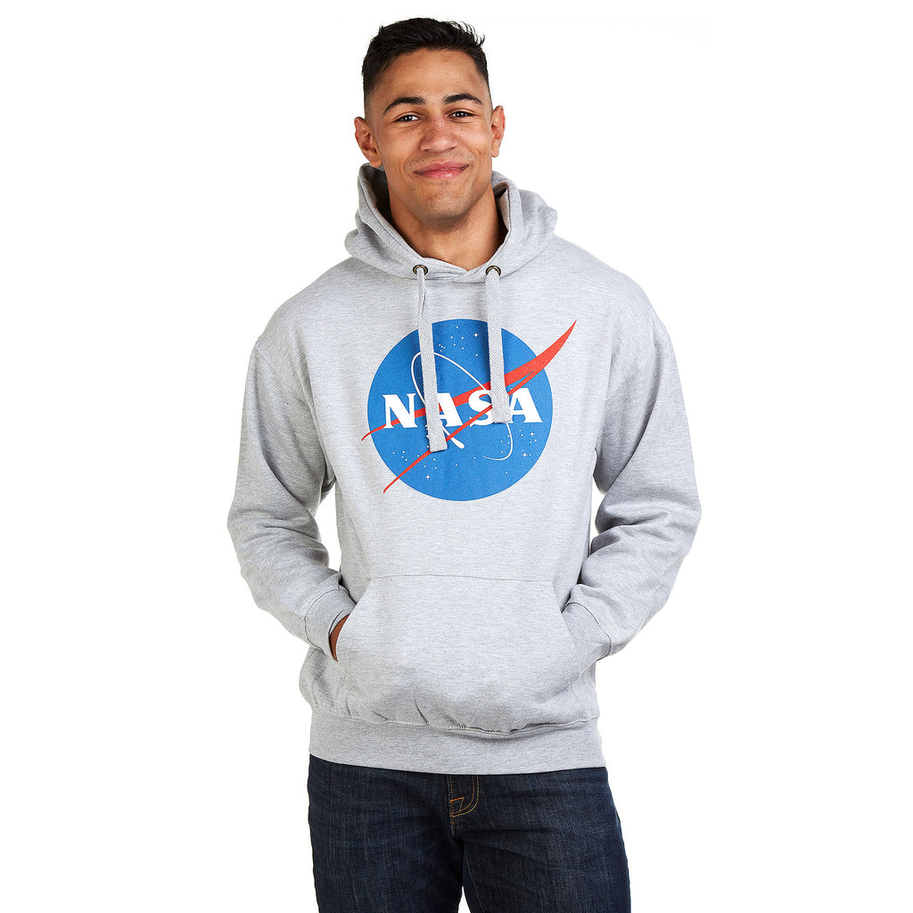 NASA Mens - Circle Logo - Pullover Hood - Grey