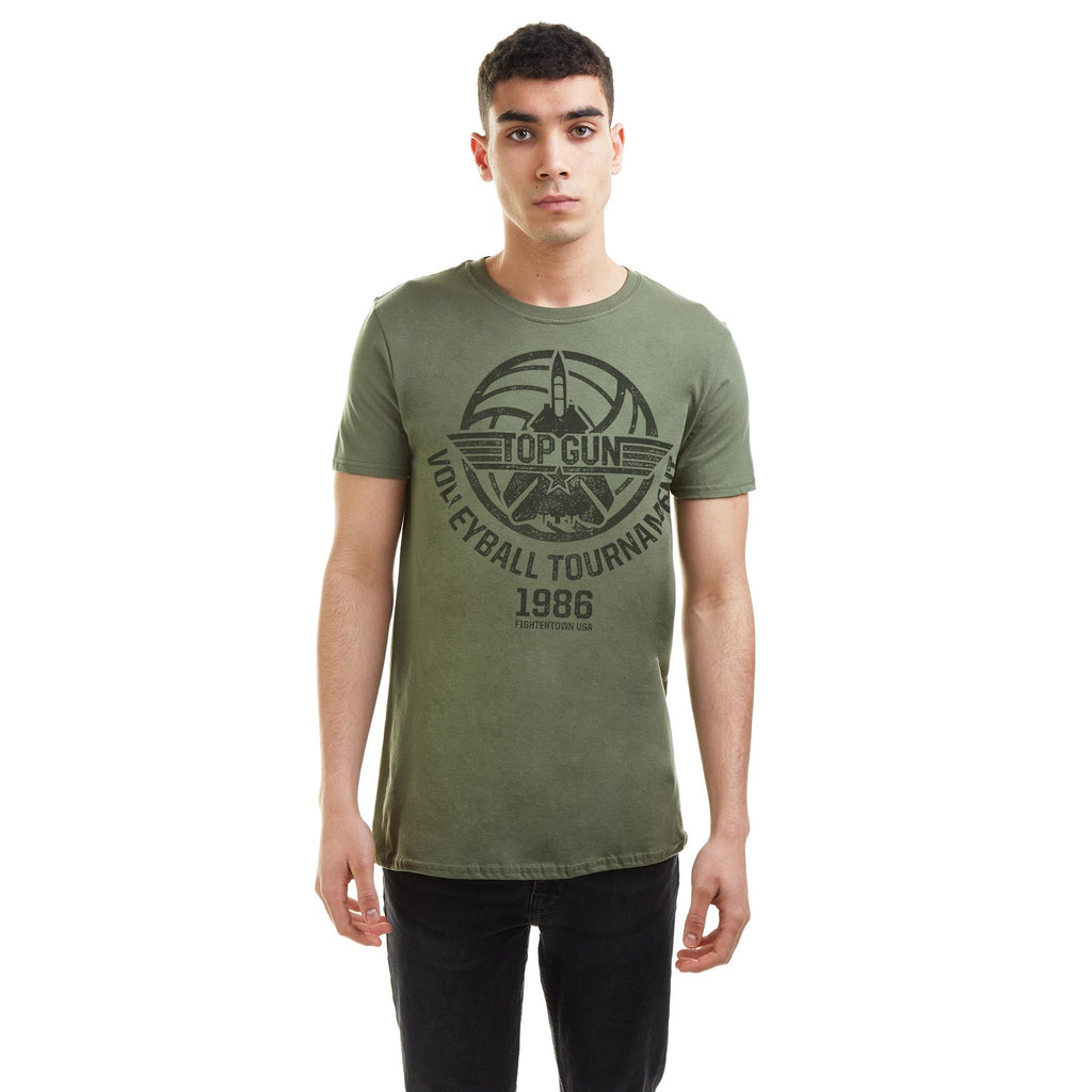 TOP GUN - VOLLEYBALL - MENS T-SHIRT - MILITARY GREEN