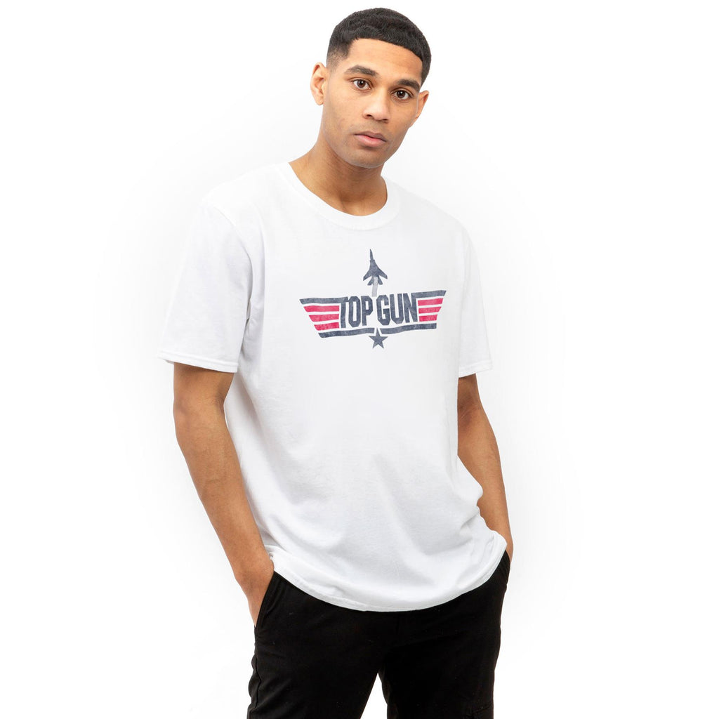TOP GUN - LOGO - MENS T-SHIRT - WHITE