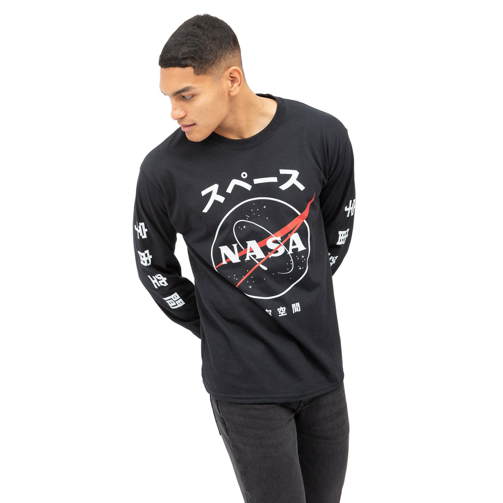 NASA Mens - Japan Logo - Long Sleeve T-shirt - Black