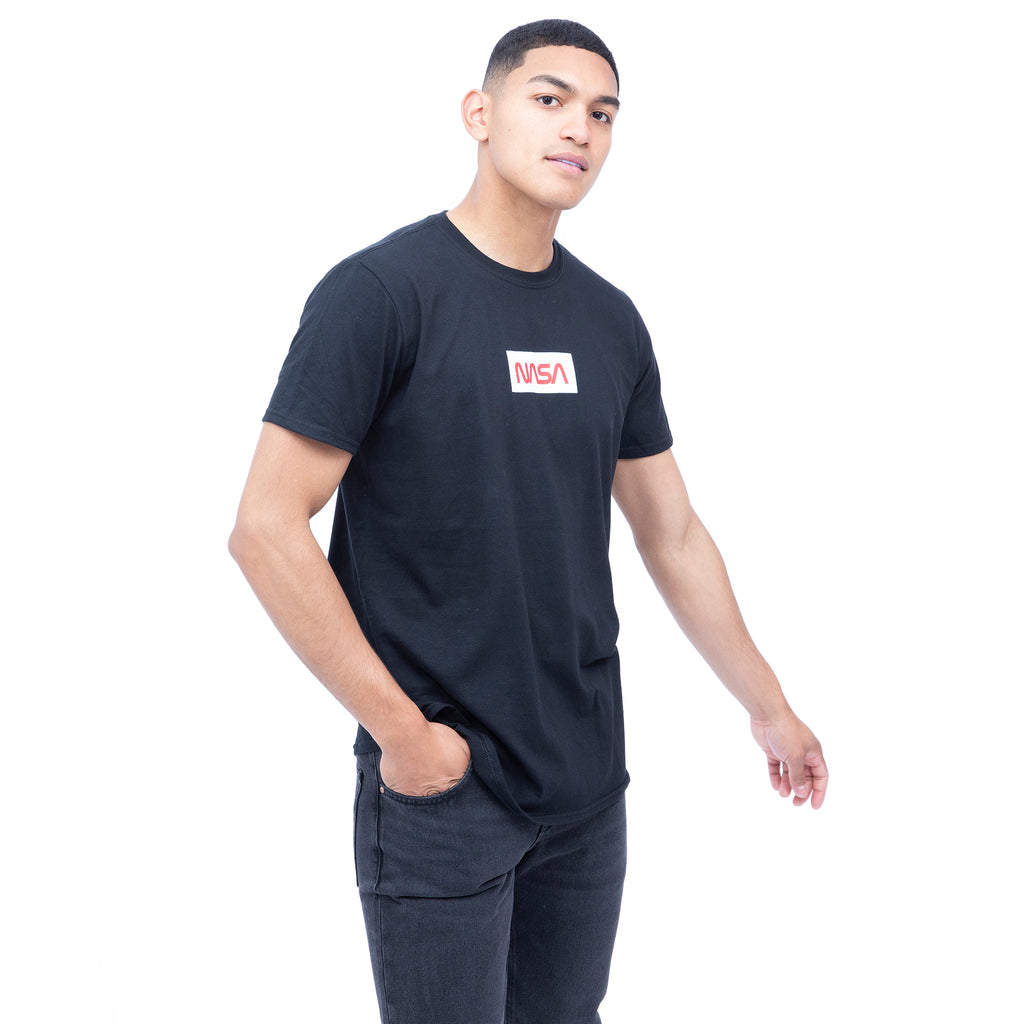 NASA Mens - Box Logo - T-shirt - Black