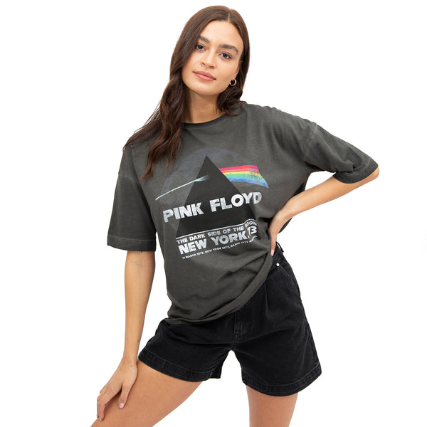 Pink Floyd Ladies - NYC Dark Side - Oversized T-shirt - Vintage Charcoal