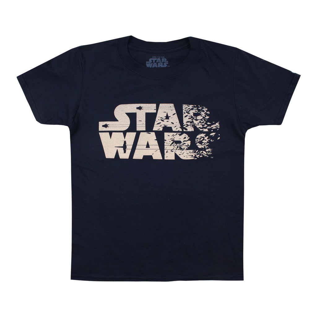 Star Wars Boys - Rebel Text - T-Shirt - Navy