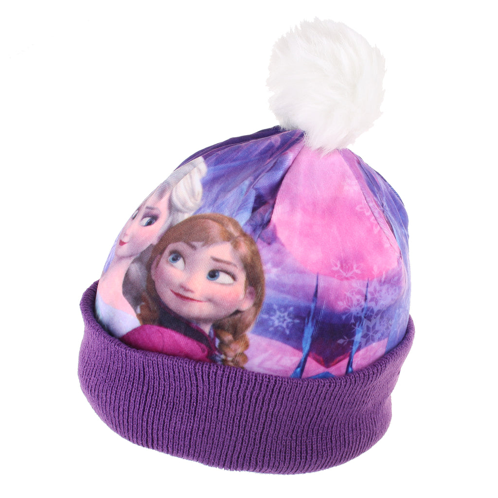 Disney Girls - Frozen - Sisters - Beanie Hat - Purple