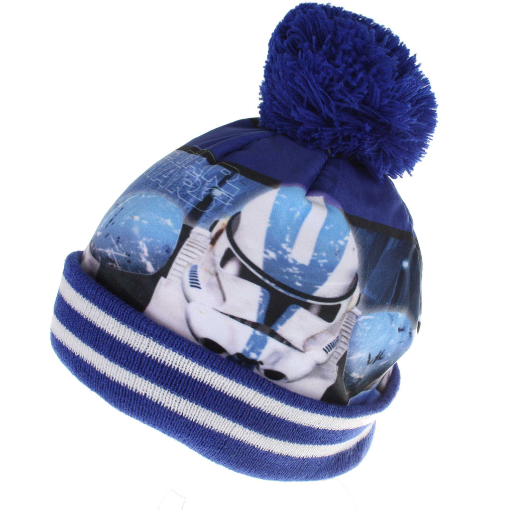 Star Wars Kids Trooper Stripe Pom Pom Beanie - Blue