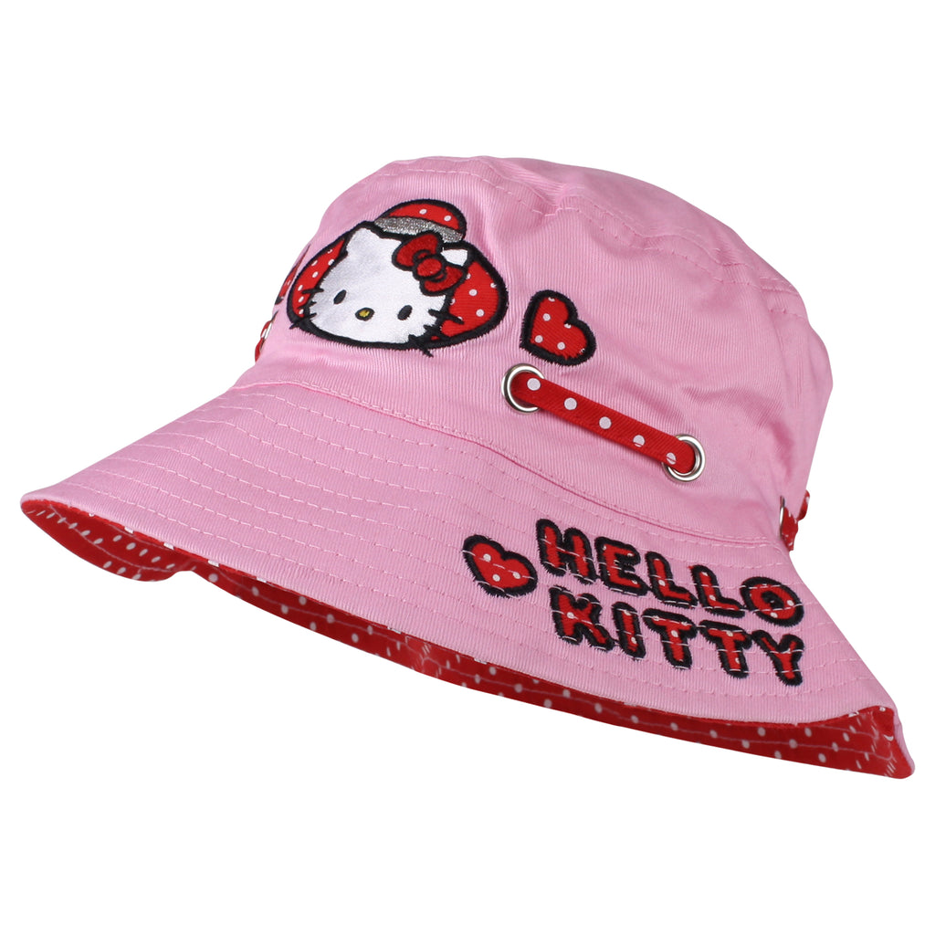 Hello Kitty Girls - Spotty Heart - Sun Hat - Pink - CLEARANCE