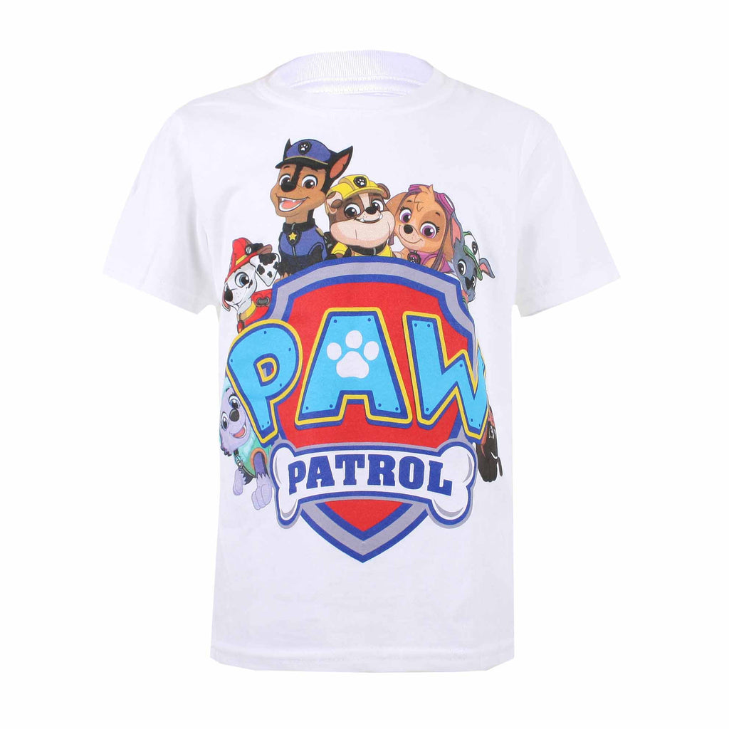 Paw Patrol Boys - Shield Characters - T-Shirt - White