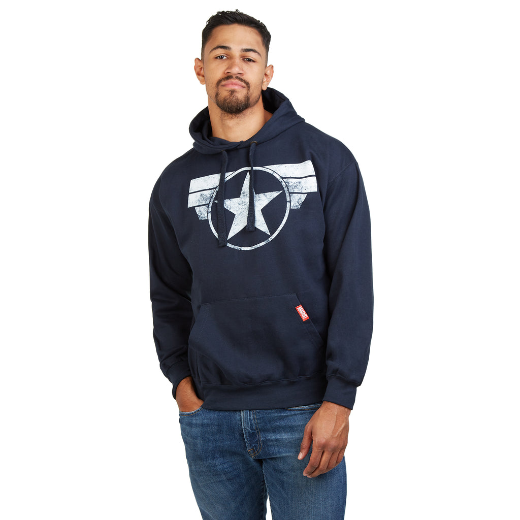 Marvel Mens - Cap Logo - Pullover Hood - Navy