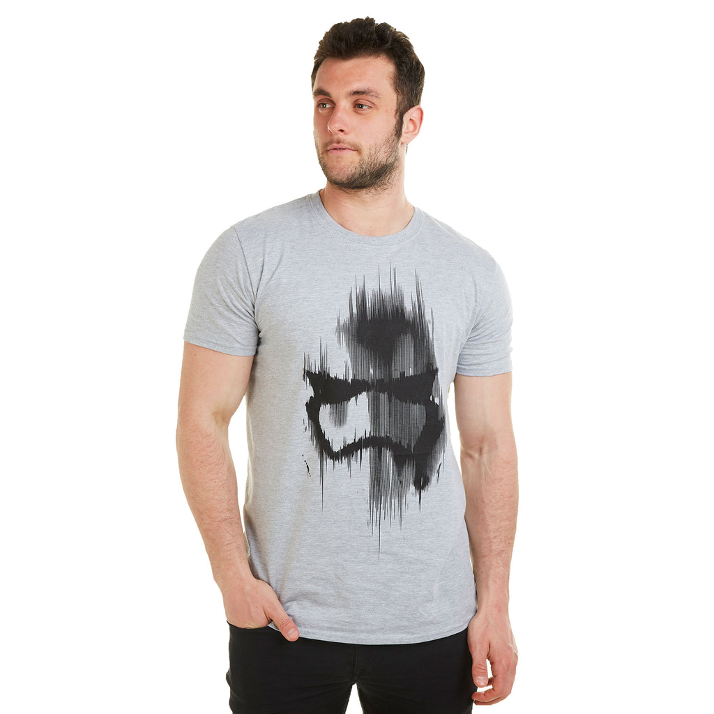 Star Wars Mens - Trooper Mask - T-Shirt - Grey Marl