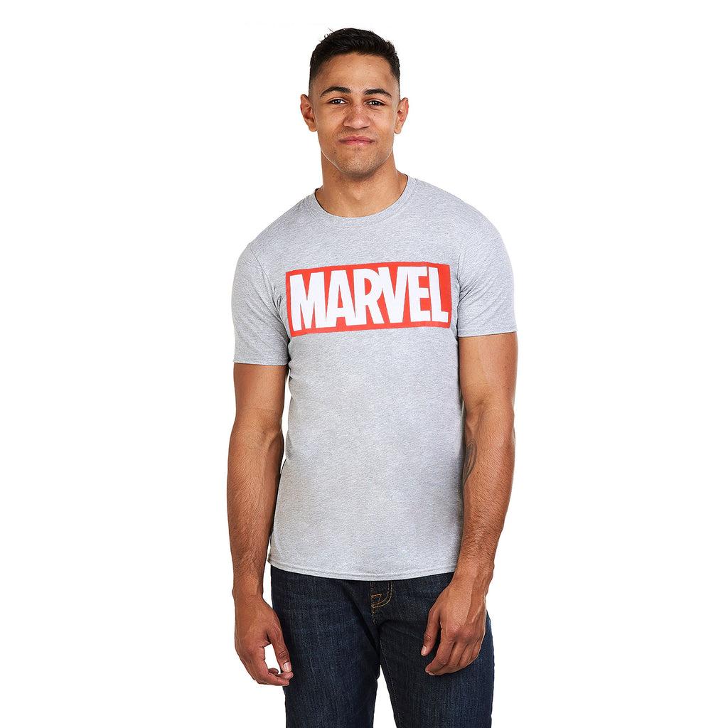 Marvel Mens - Core Logo - T-Shirt - Sports Grey