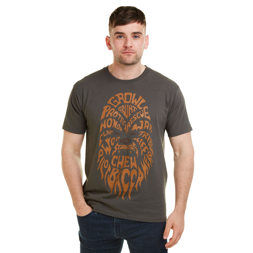 Star Wars Mens - Chewbacca Text - T-Shirt - Charcoal