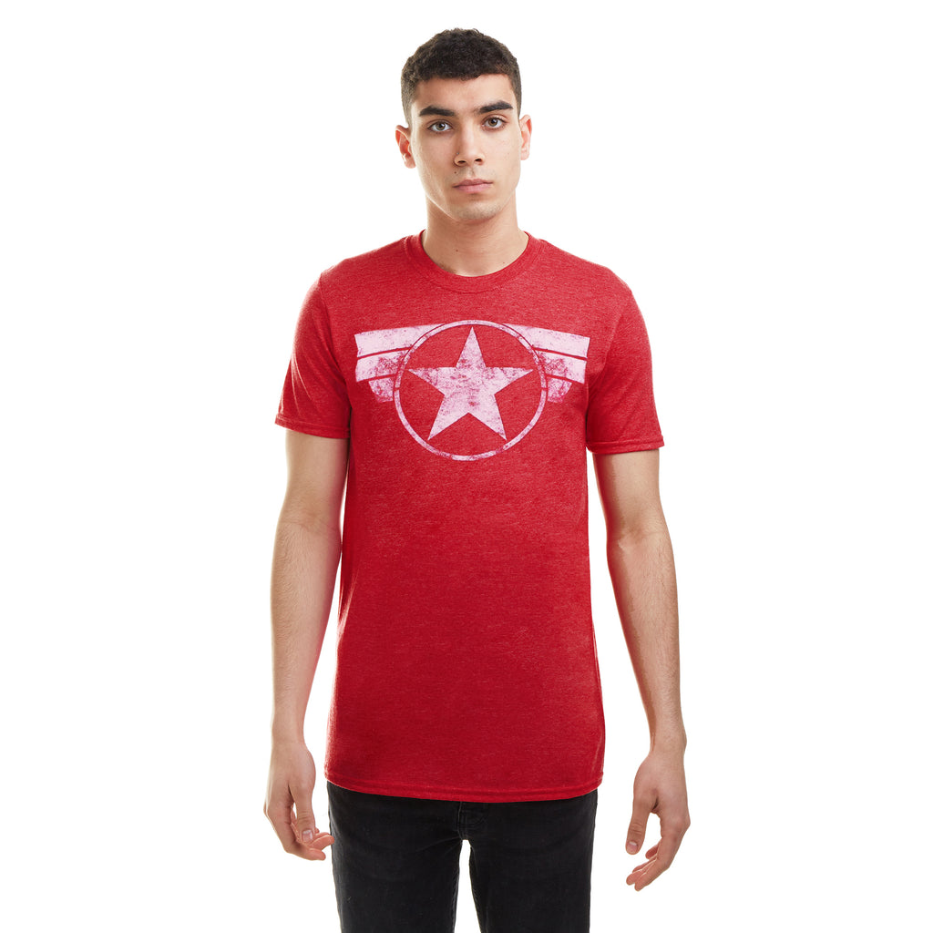 Marvel Mens - Cap Logo - T-Shirt - Antique Cherry Red