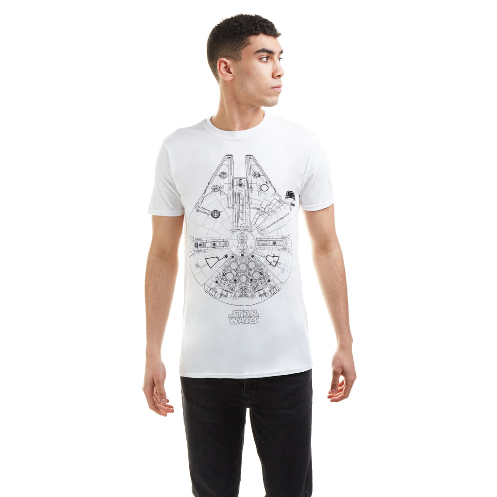 Star Wars Mens - Millenium Lines - T-Shirt - White