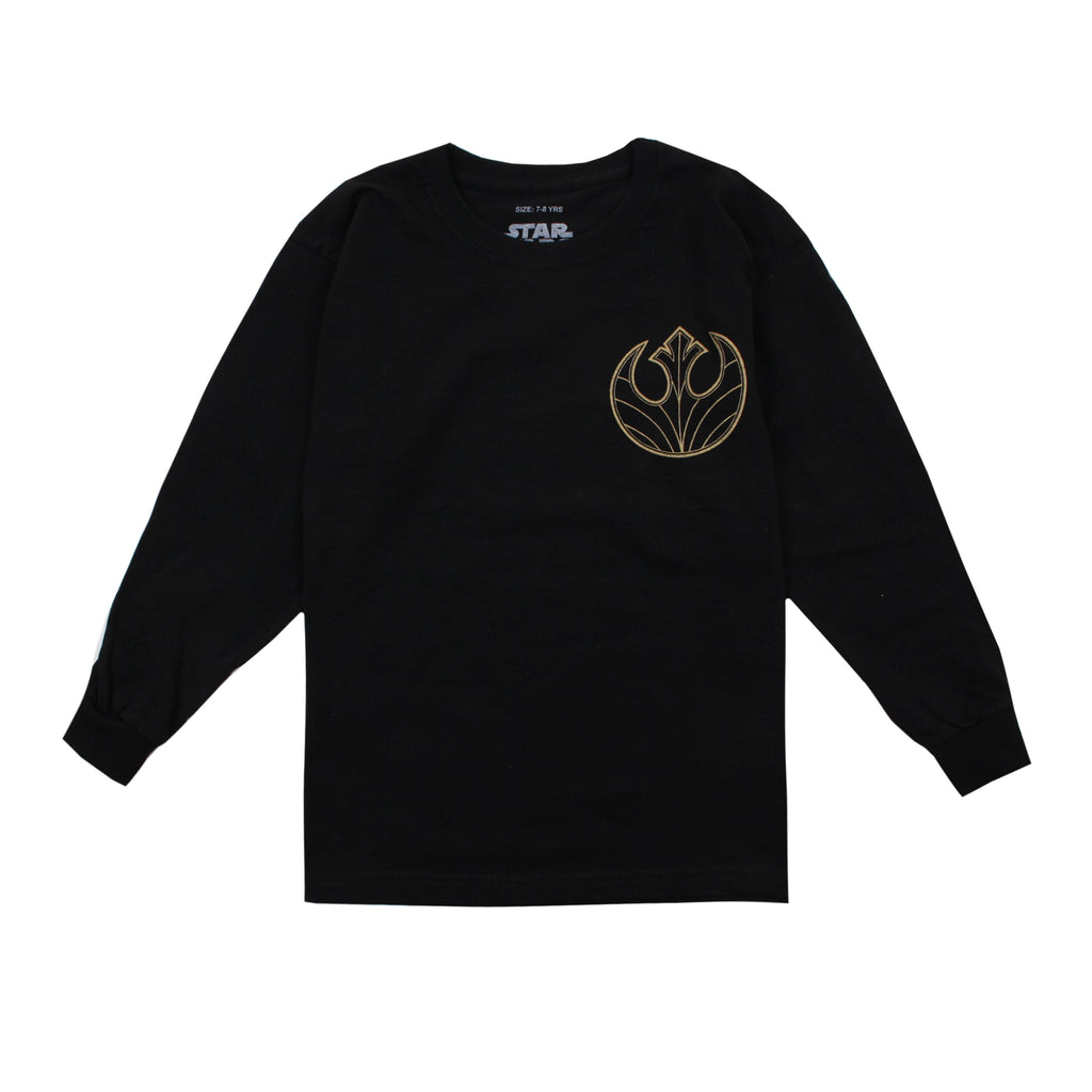 Star Wars Boys - Rebel Emblem - Long Sleeve T-shirt - Black - CLEARANCE