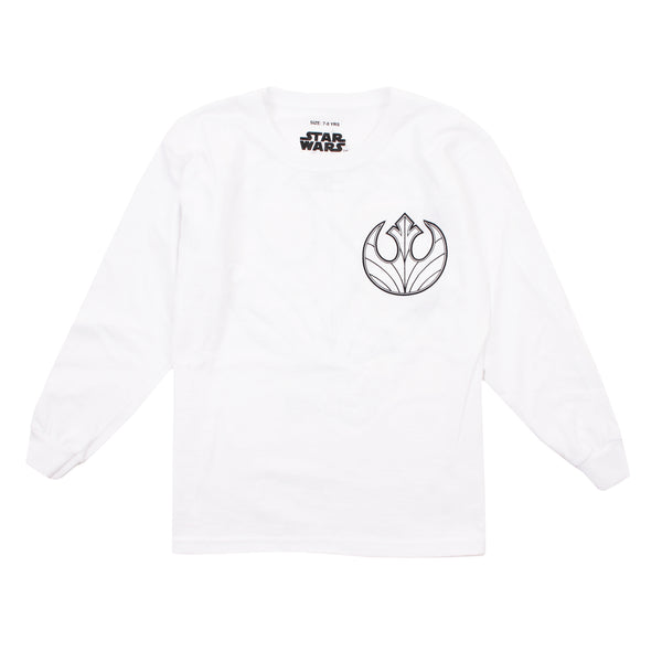 Star Wars Boys - Rebel Emblem - Long Sleeve T-shirt - White - CLEARANCE