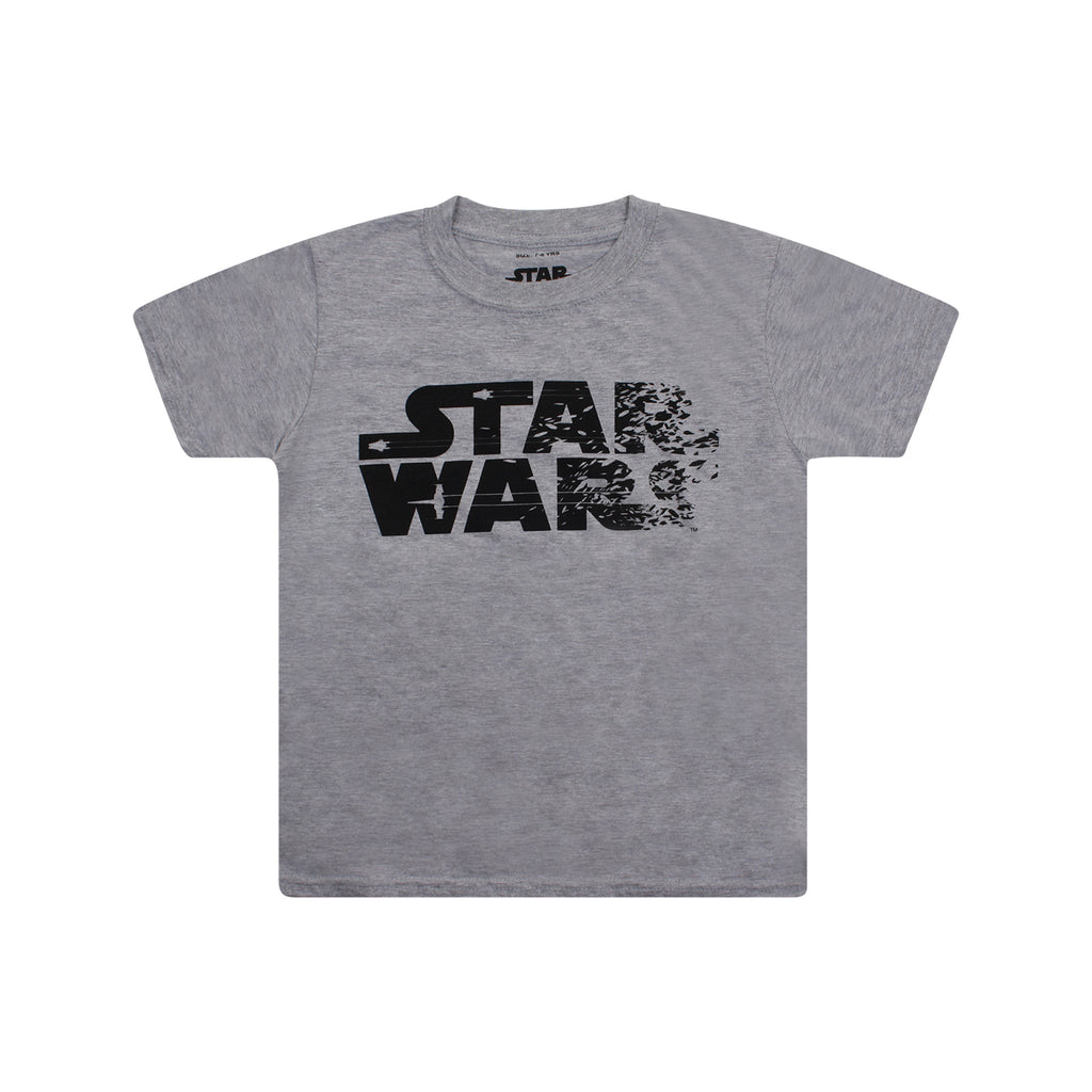 Star Wars Boys - Rebel Text - T-Shirt - Grey Marl