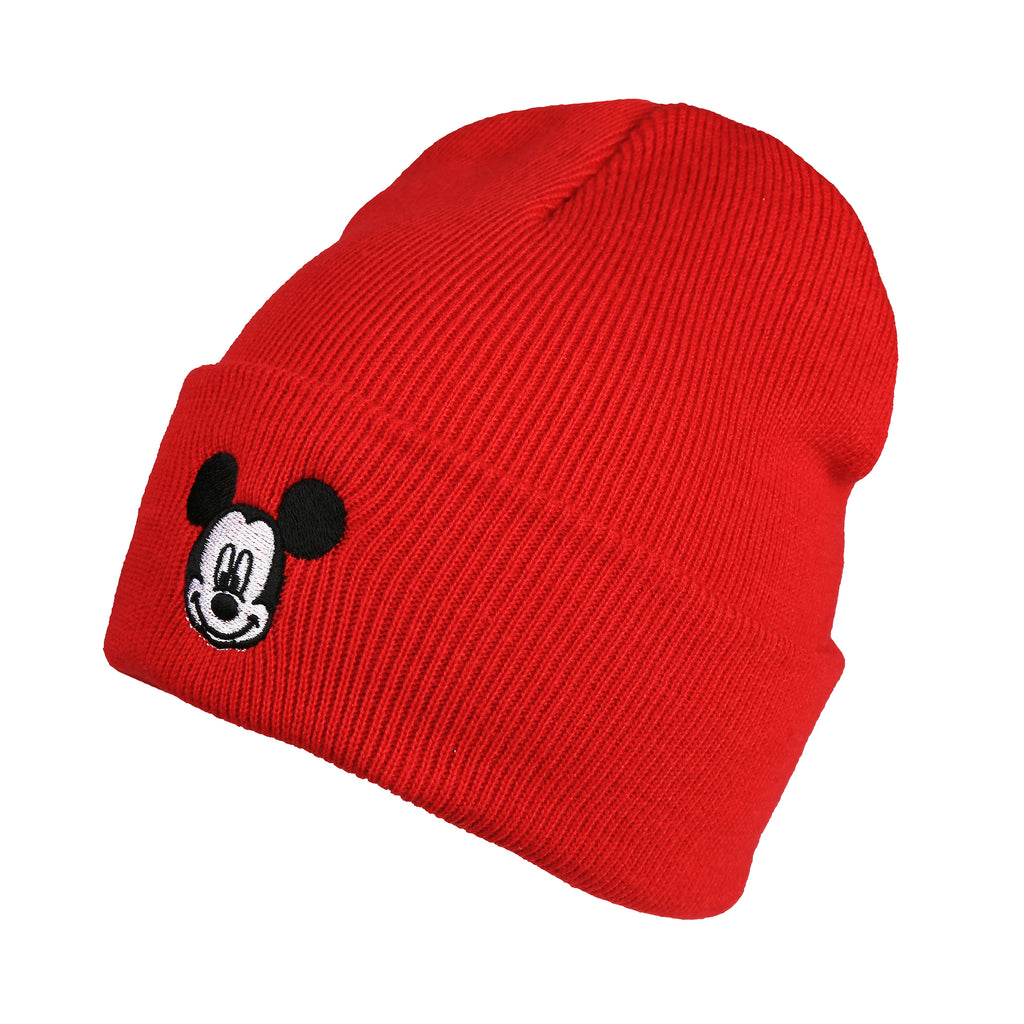 Disney Girls - Mickey Face - Beanie Hat - Red