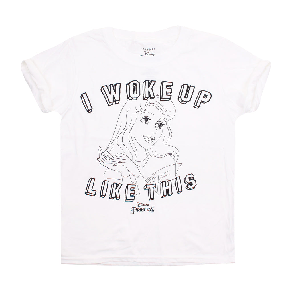 Disney Girls - Woke Up - T-shirt - White - CLEARANCE