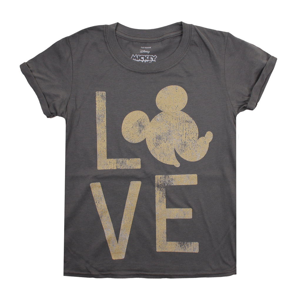 Disney Girls - Mickey Love - T-shirt - Charcoal - CLEARANCE