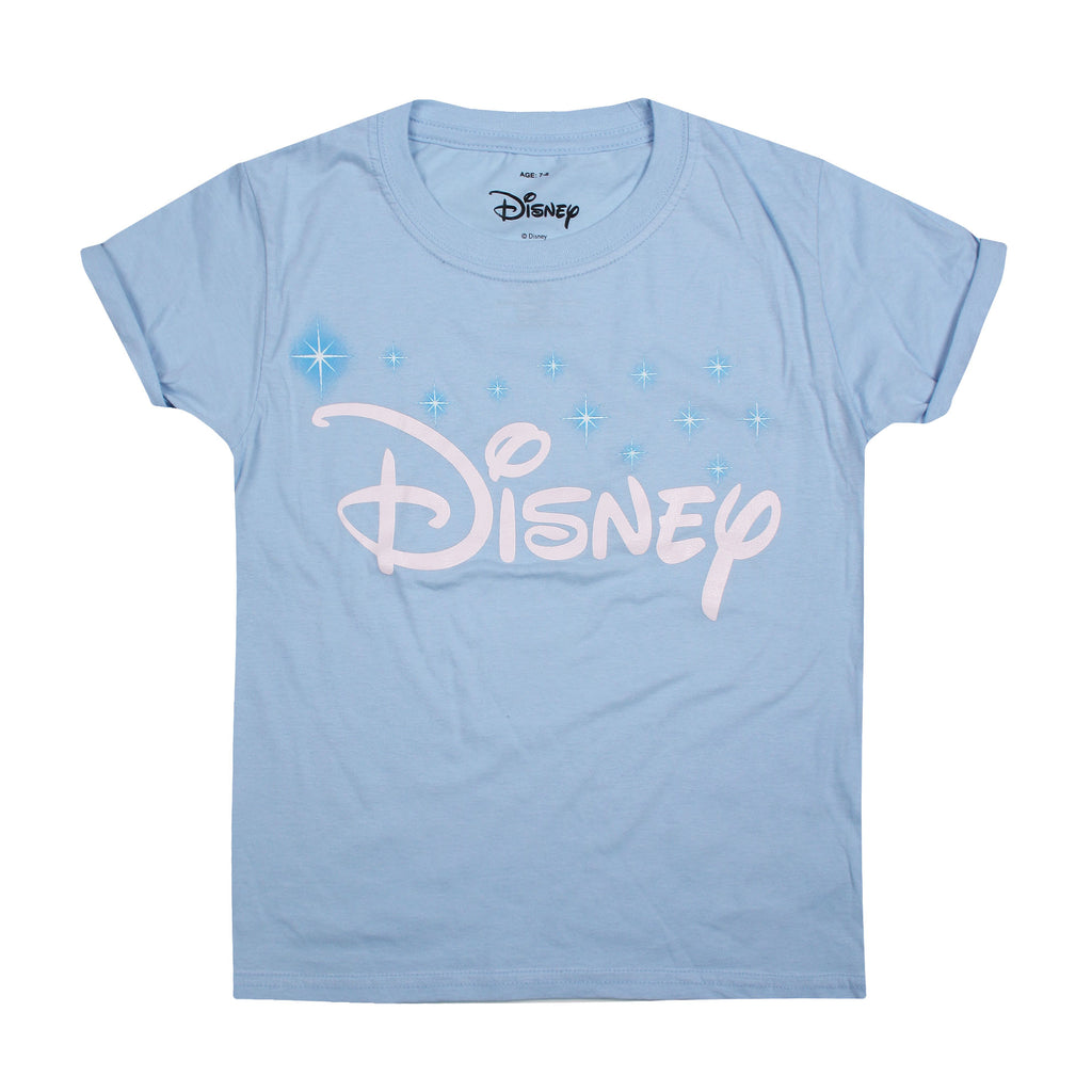 Disney Girls - Disney Logo - T-shirt - Light Blue - CLEARANCE