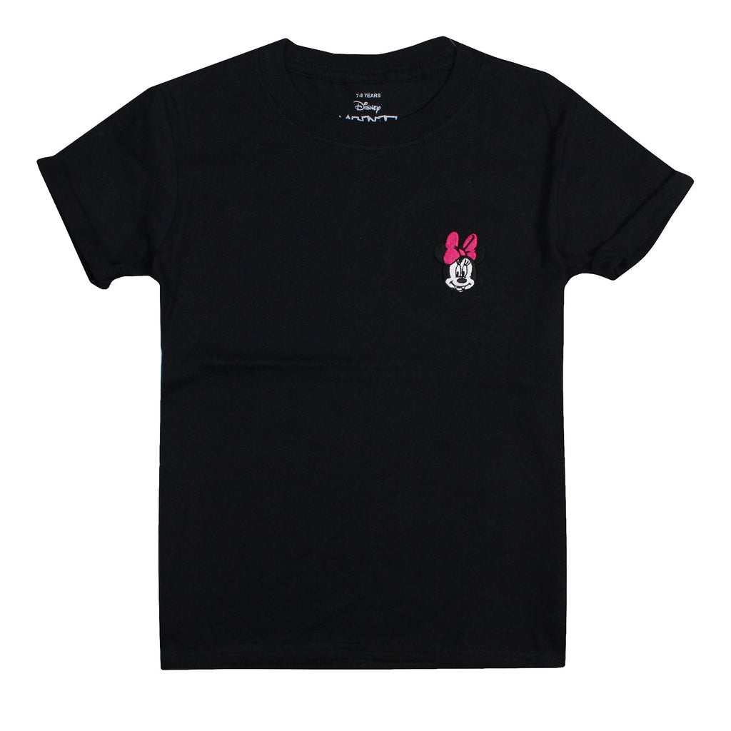 Disney Girls - Minnie Face - T-shirt - Black - CLEARANCE
