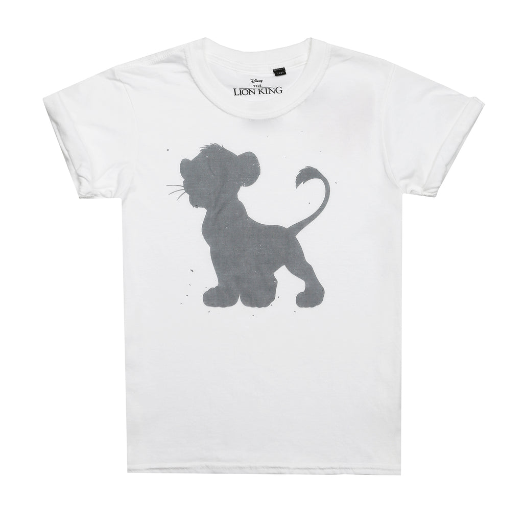 Disney Girls - Simba Silhouette - T-Shirt - White - CLEARANCE