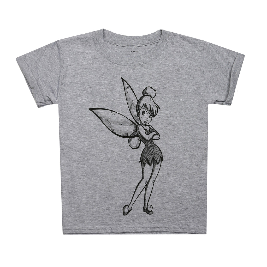 Disney Girls - Tinkerbell Sketch - T-shirt - Grey Heather
