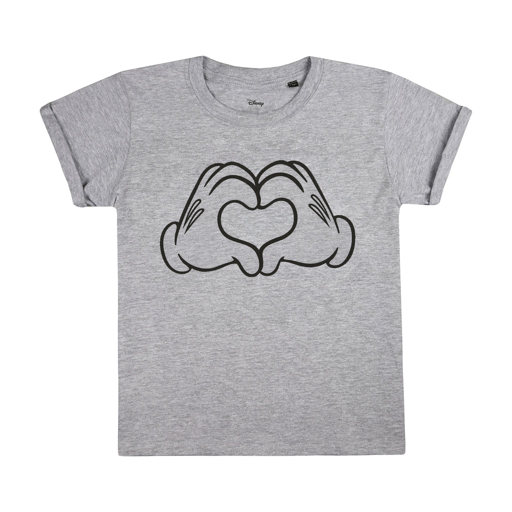 Disney Girls - Love Hands - T-Shirt - Grey Marl