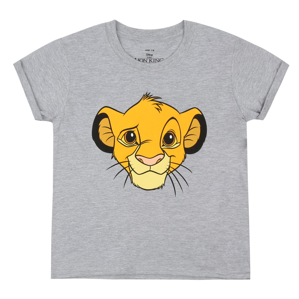 Disney Girls - Lion King - Simba - T-shirt - Grey Marl