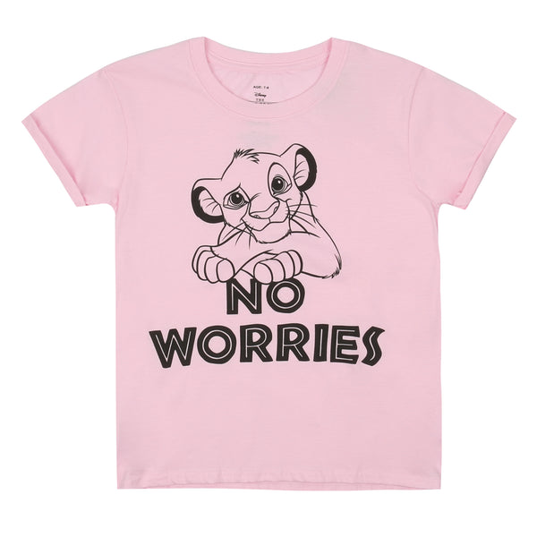 Disney Girls - Lion King - No Worries - T-shirt - Light Pink
