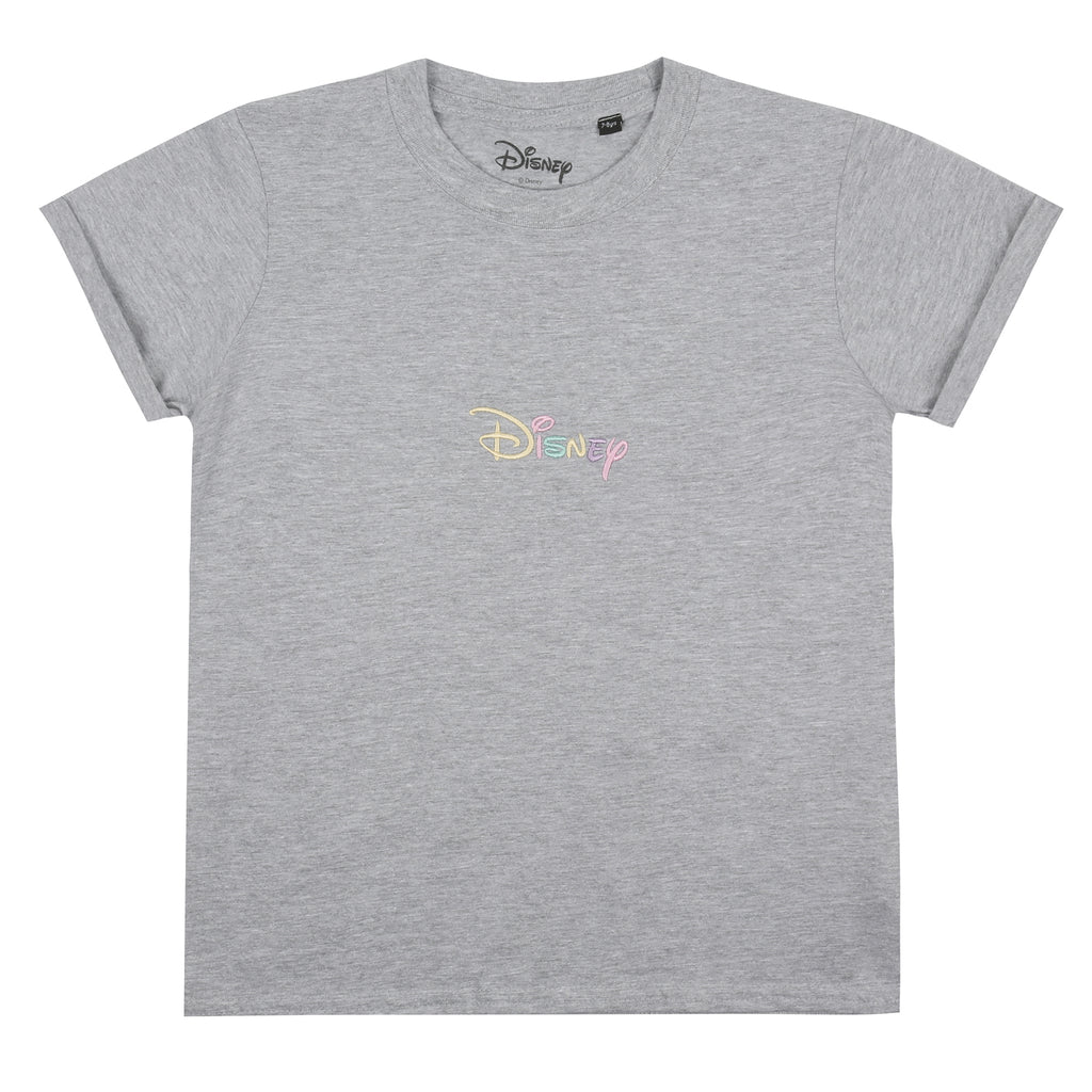 Disney Girls - Rainbow Logo - T-shirt - Grey Marl