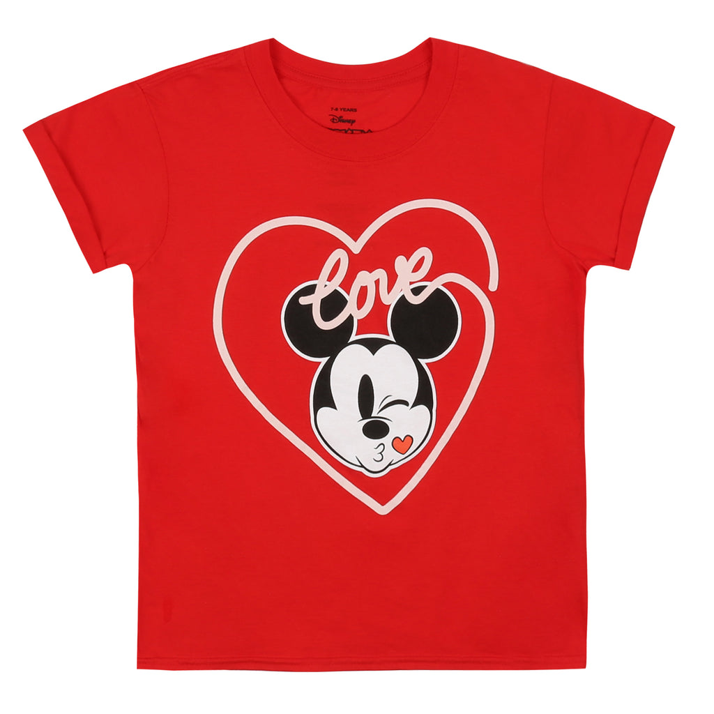 Disney Girls - Mickey Love Kiss - T-shirt - Red