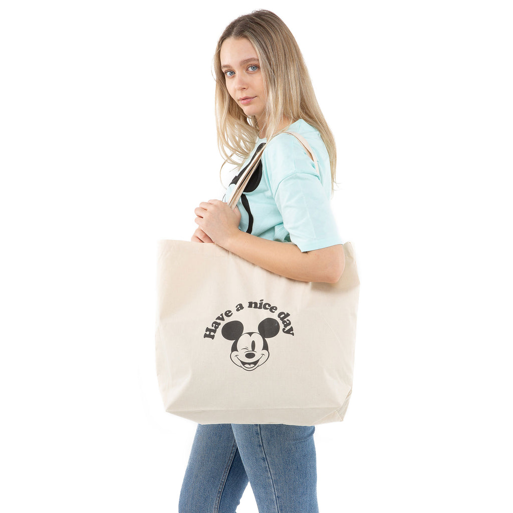 Disney Ladies - Mickey Nice Day - Tote Bag - Natural