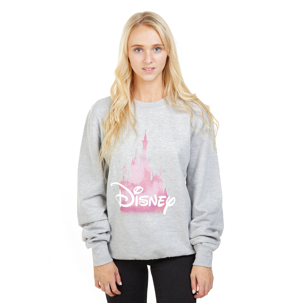Disney Ladies - Disney Castle - Crew Sweat - Sport Grey