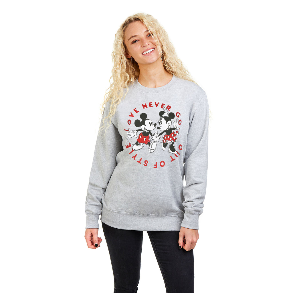 Disney Ladies - Love Never Goes Out Of Style - Crew Sweat - Grey Heather