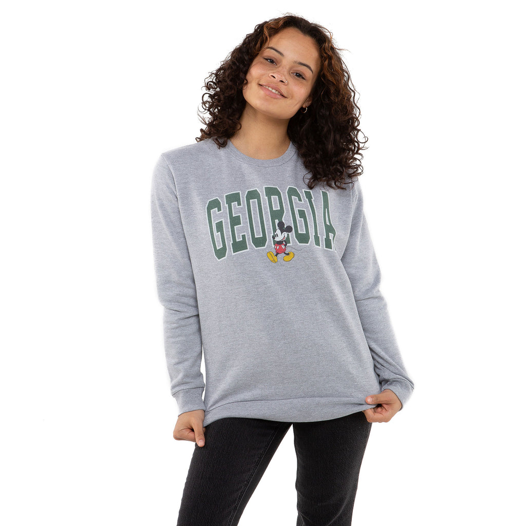 Disney Ladies - Mickey Georgia - Crew Sweat - Grey Heather