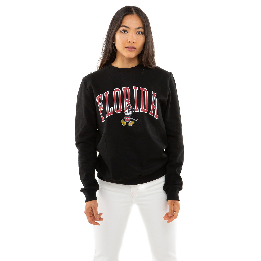 Disney Ladies - Mickey Varsity - Crew Sweat - Black