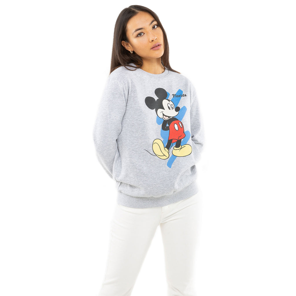 Disney Ladies - Mickey Florida - Crew Sweat - Grey Heather