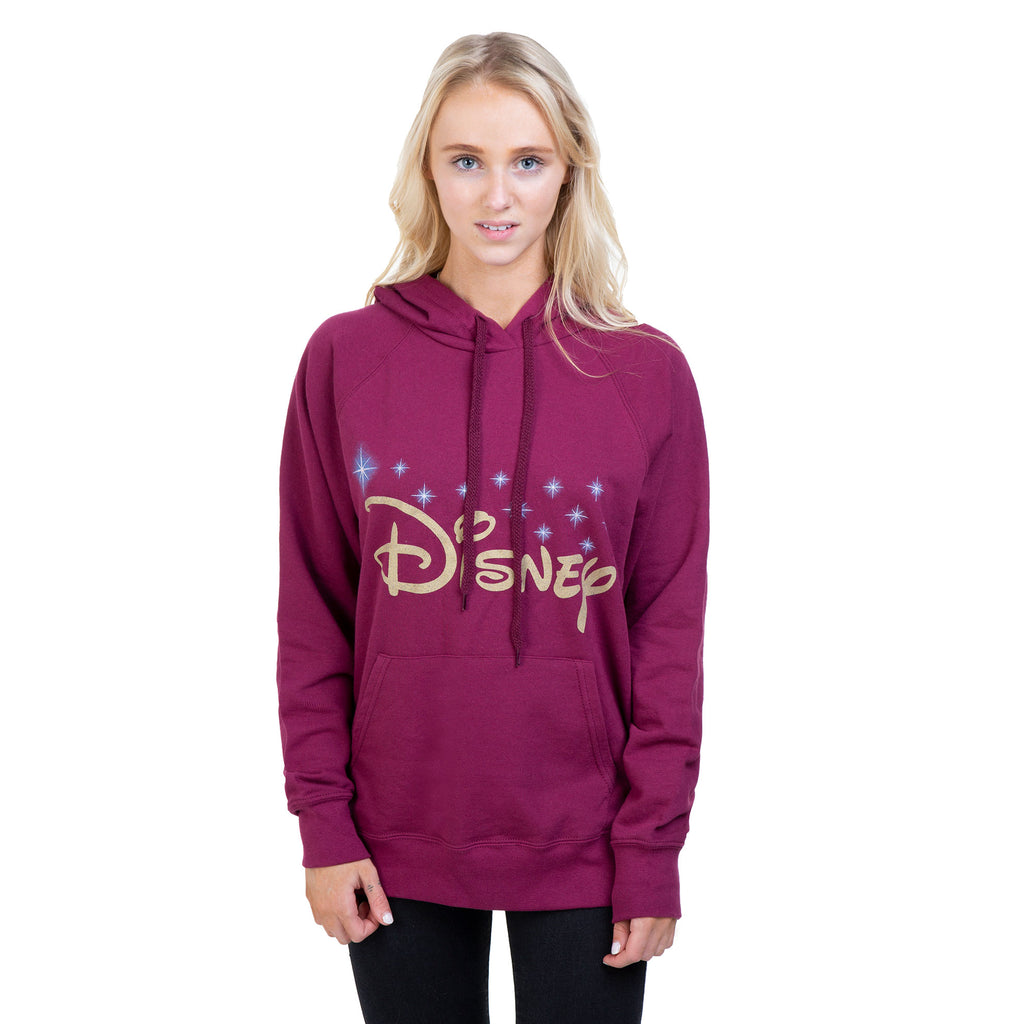 Disney Ladies - Disney Logo - Pullover Hood - Burgundy