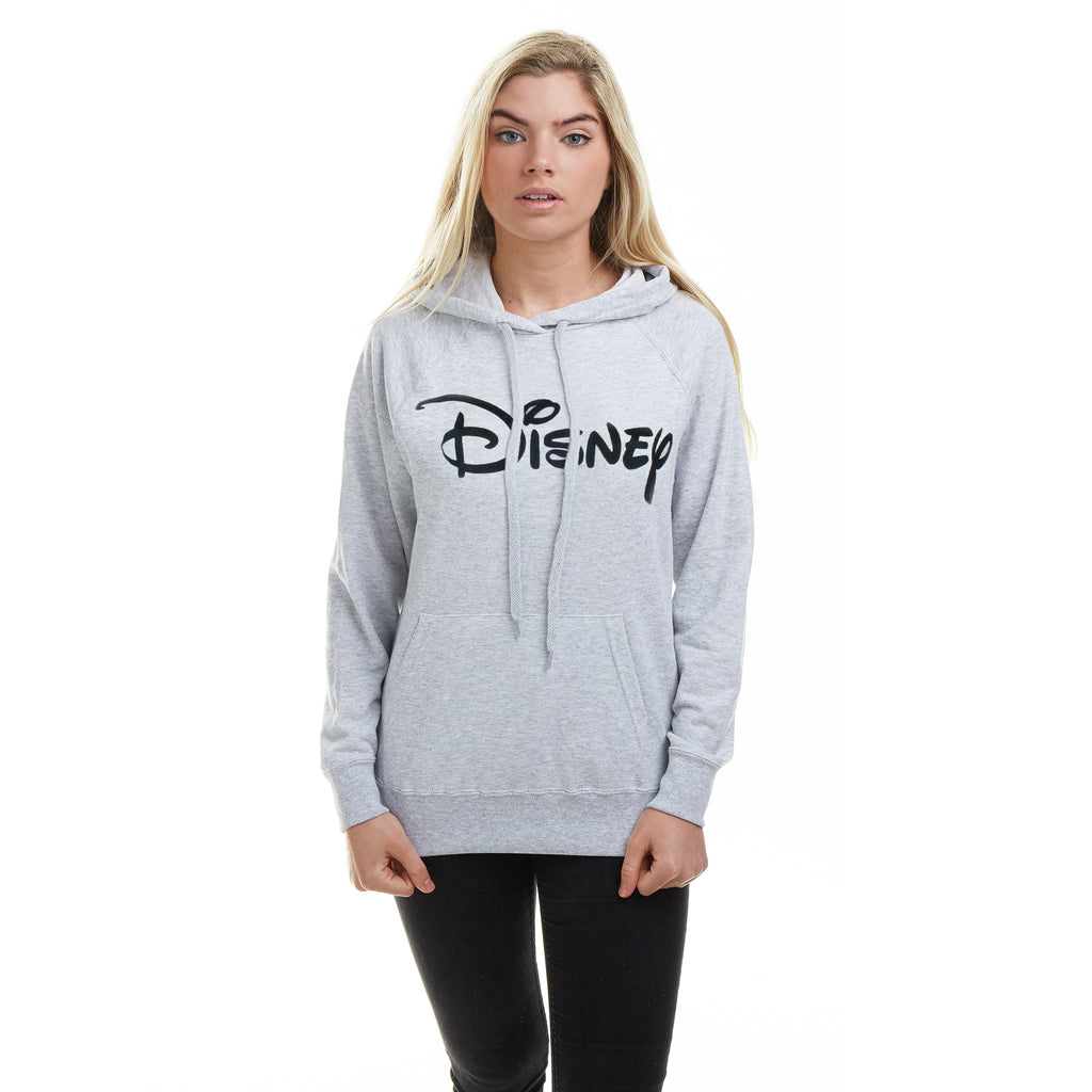 Disney Ladies - Disney Logo - Pullover Hood - Grey Heather