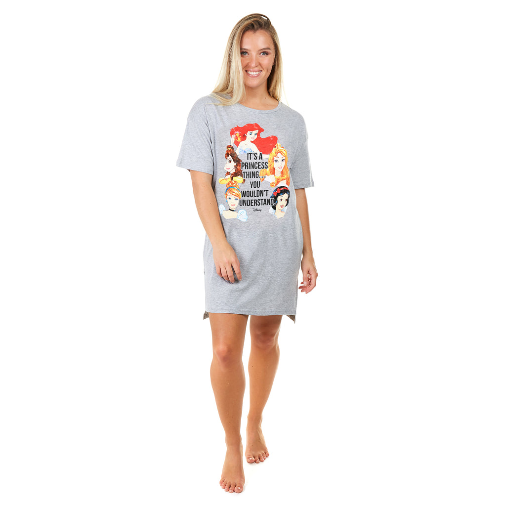 Disney Ladies - It's A Princess Thing - Sleep T-Shirt - Sport Grey