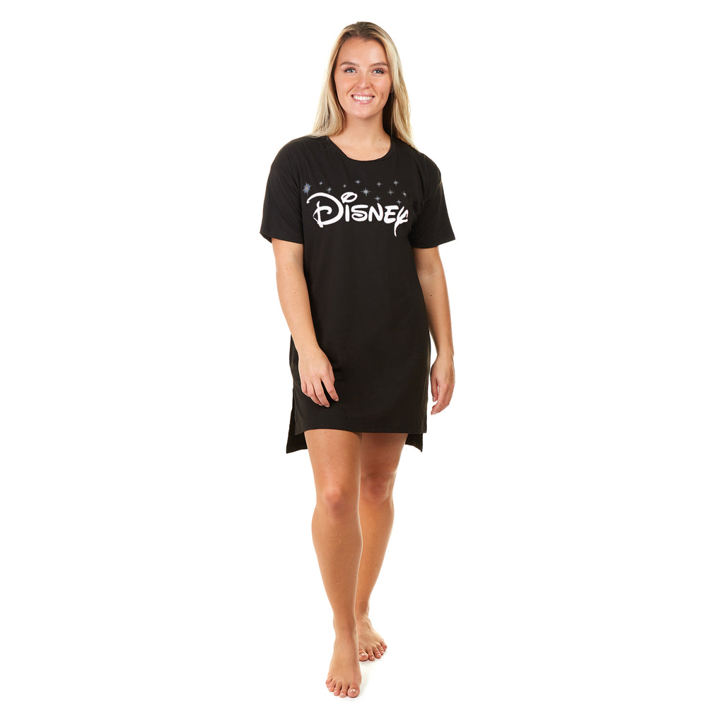Disney Ladies - Logo - Sleep T-Shirt - Black