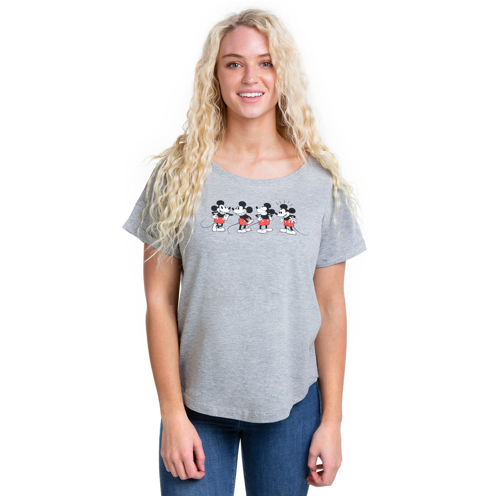 Disney Ladies - Mickey Duplicate - T-Shirt - Grey Heather