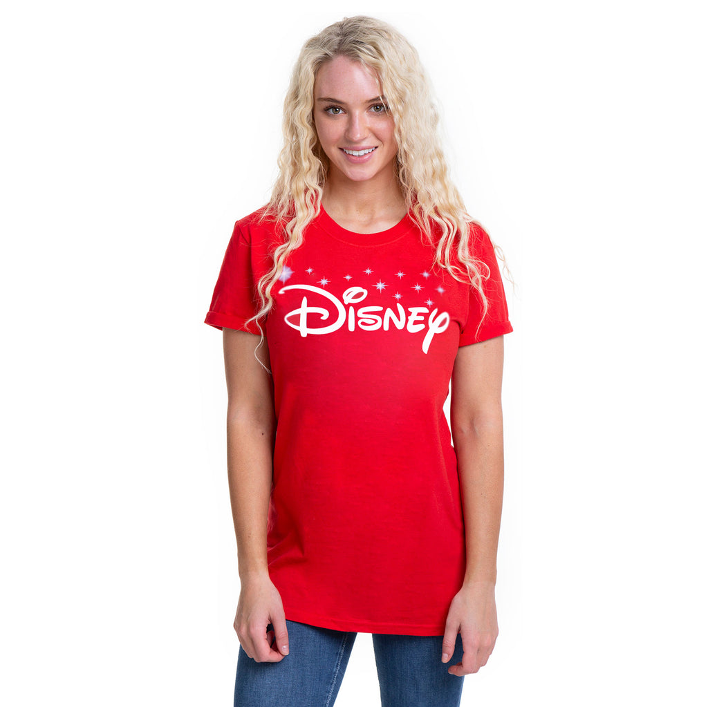 Disney Ladies - Disney Logo - T-shirt - Cardinal Red