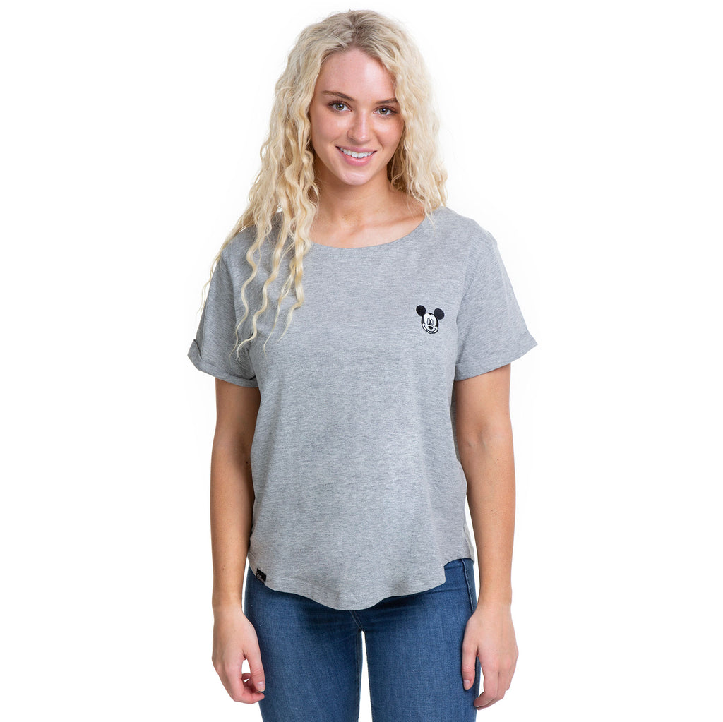 Disney Ladies - Mickey Face Em - T-Shirt - Sport Grey